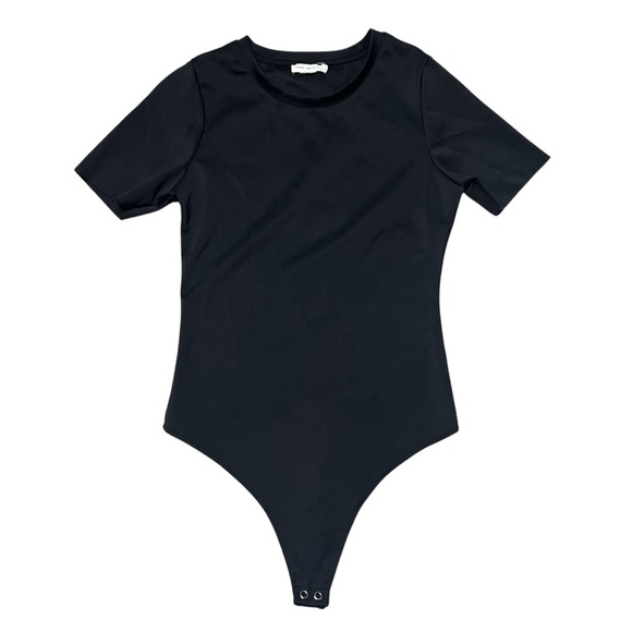 Good American Scuba Tee Bodysuit Black Bodycon Size Medium - Picture 3 of 5